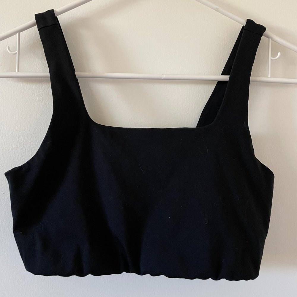 Girlfriend Collective Tommy Cropped Bra (Black)